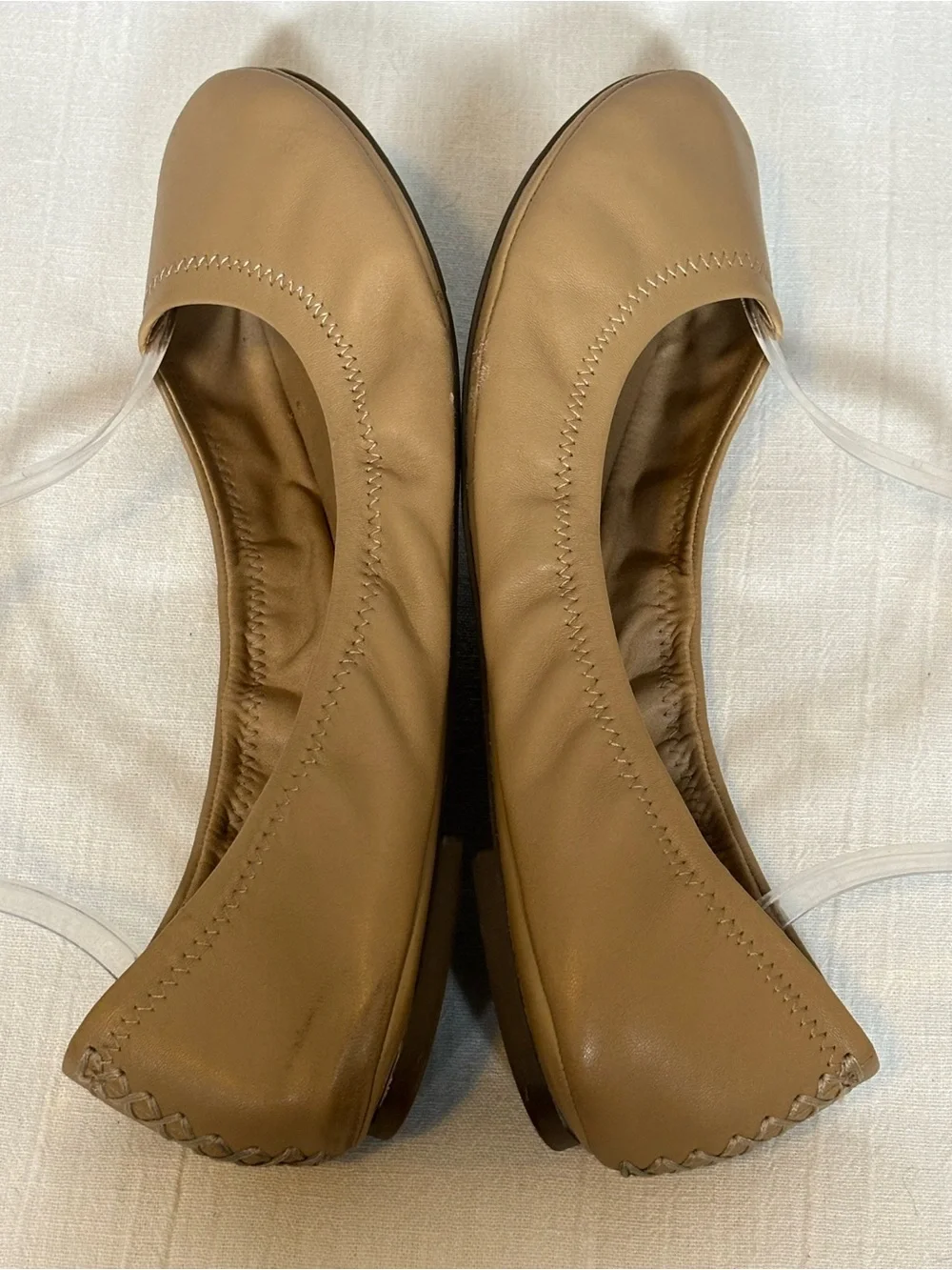 Lucky Brand Emmie Classic Slip-On Leather Ballet Flats-Tan-Women Size 11